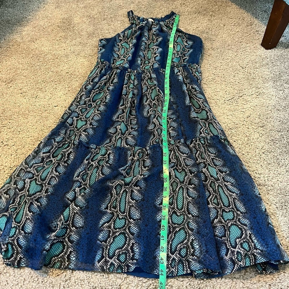 Sundance blue python snake print halter Dress‎ wo… - image 7